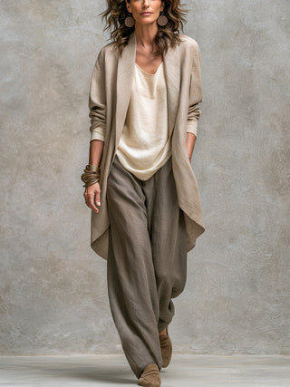Edwina™ Three-Piece Wide-Leg Suit Set