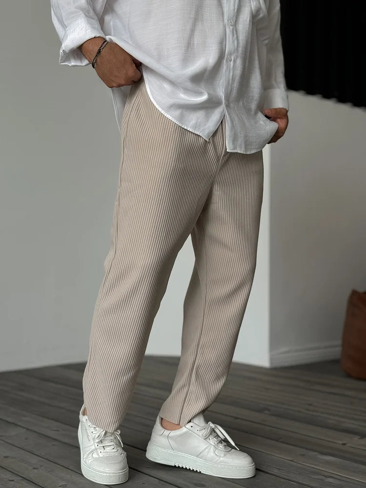 Nael Berlin | Herren Relax Fit Plissee Hose – Eleganter und Bequemer Alltags- und Business-Look