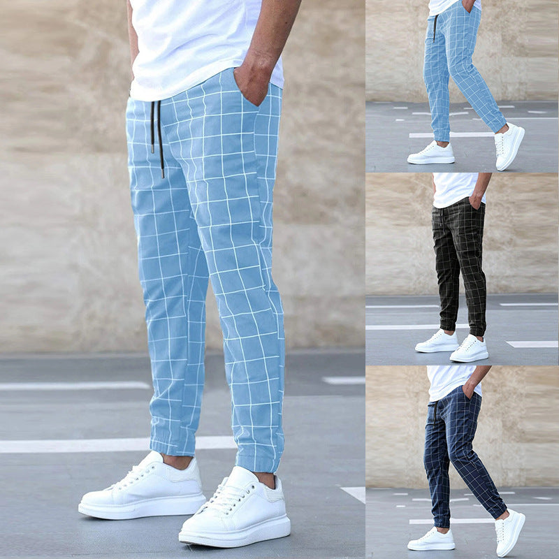 Nael Berlin | Herren Jogginghose kariert – Gerade geschnitten, Casual Streetwear, Frühling Freizeit