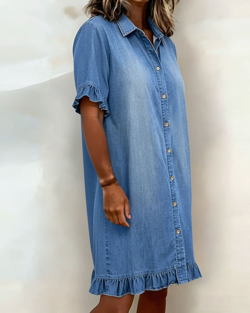 Belinda | Bequemes Jeanskleid mit schmeichelnder Raffung
