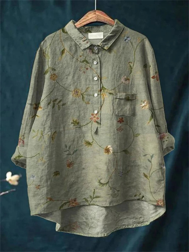 Amita | Vintage-Bluse mit Blumenmuster
