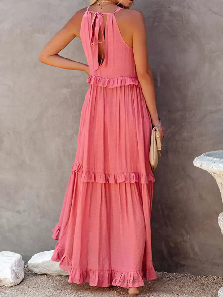 Lou | Elegantes ärmelloses Kleid mit Rüschen