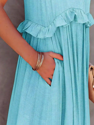 Lou | Elegantes ärmelloses Kleid mit Rüschen