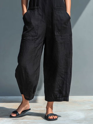 Liva | Ärmelloser Leinen-Jumpsuit