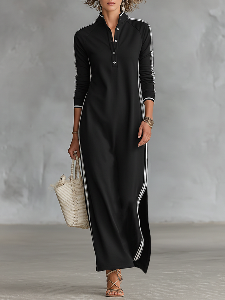 Selene | Lässiges Langarm-Maxikleid