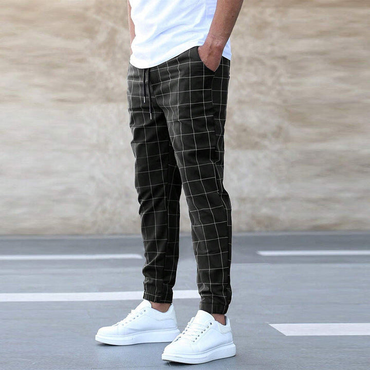 Nael Berlin | Herren Jogginghose kariert – Gerade geschnitten, Casual Streetwear, Frühling Freizeit