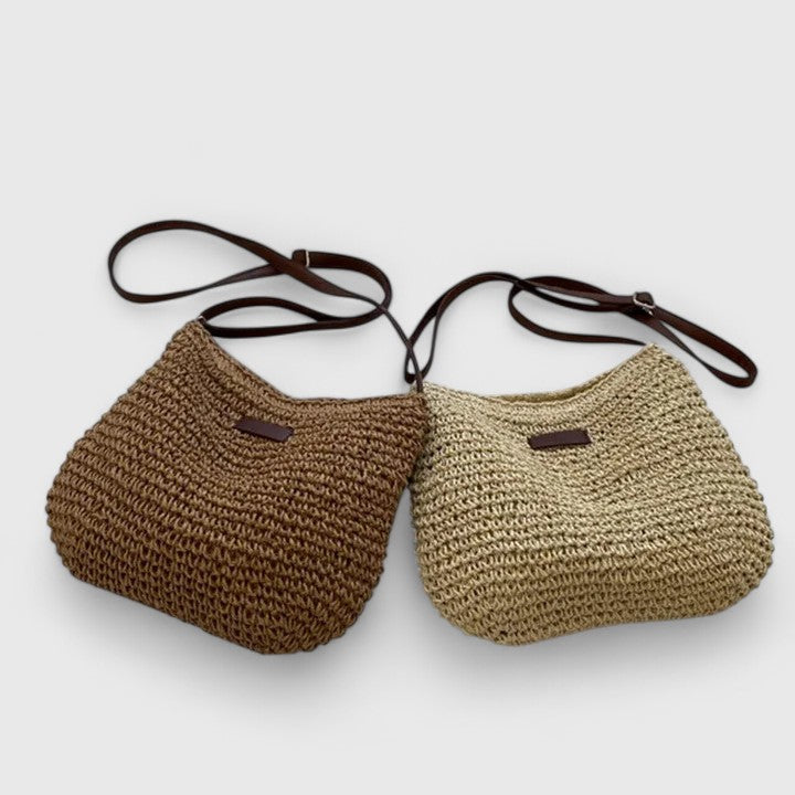 Simona – Elegante Geflochtene Tasche – Beige