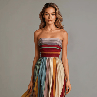 Aria | Gestreiftes Sunset-Maxikleid