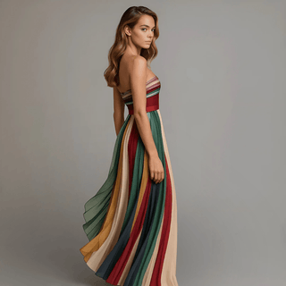 Aria | Gestreiftes Sunset-Maxikleid