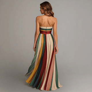 Aria | Gestreiftes Sunset-Maxikleid