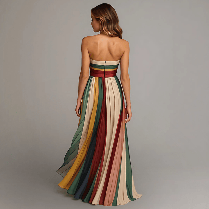 Aria | Gestreiftes Sunset-Maxikleid