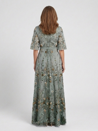 Élodie | Langes Blumenkleid mit V-Ausschnitt