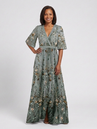 Élodie | Langes Blumenkleid mit V-Ausschnitt