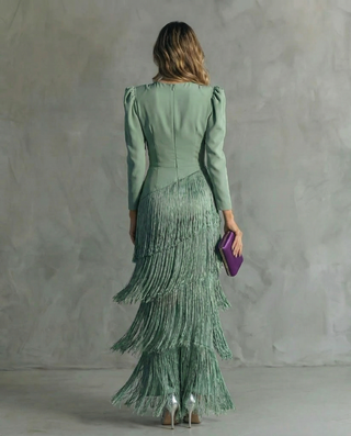 Chiara | Elegantes Kleid mit Fransenärmeln