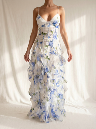 Uri | Florales Midikleid mit Rüschen