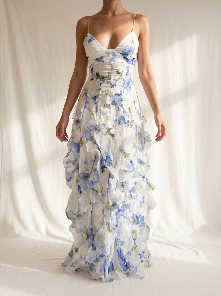 Uri | Florales Midikleid mit Rüschen