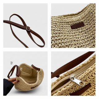Dina – Elegante Geflochtene Tasche – Dunkelbraun