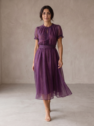 Flavia | Maxikleid aus Chiffon mit Spitze