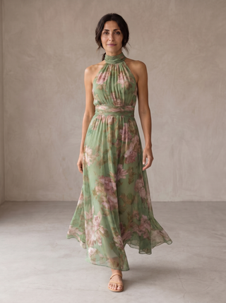 Livia | Florales Maxikleid mit Neckholder