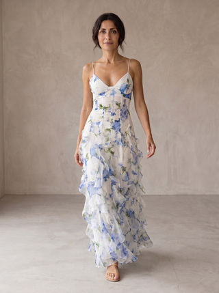 Uri | Florales Midikleid mit Rüschen