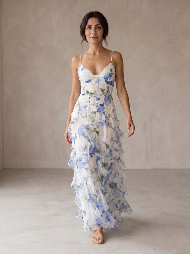 Uri | Florales Midikleid mit Rüschen
