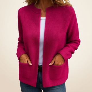 Colette | Warme Strickjacke mit Reißverschluss und Taschen