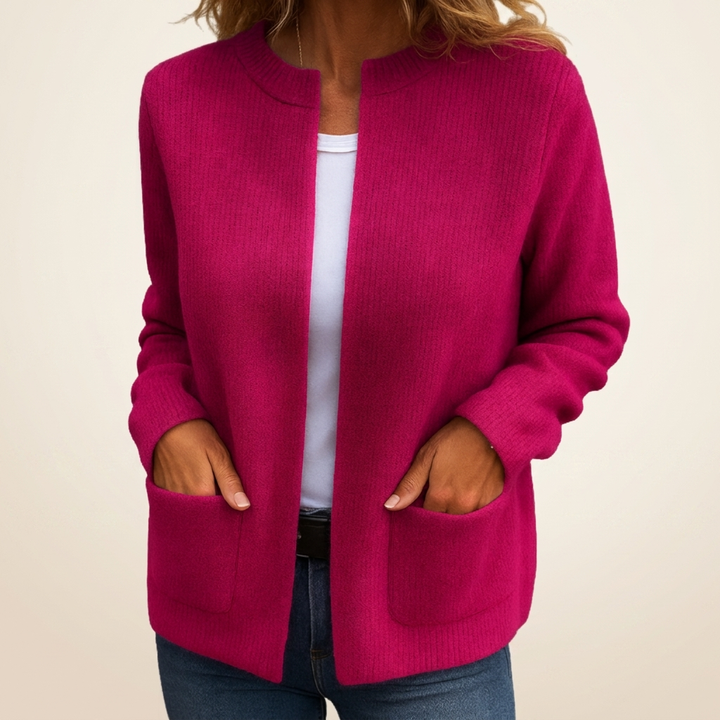 Colette | Warme Strickjacke mit Reißverschluss und Taschen