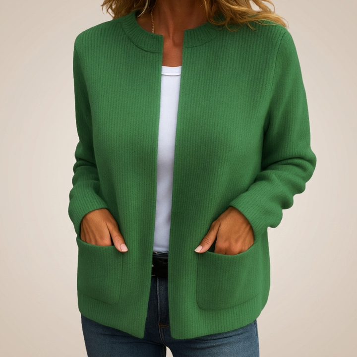 Colette | Warme Strickjacke mit Reißverschluss und Taschen