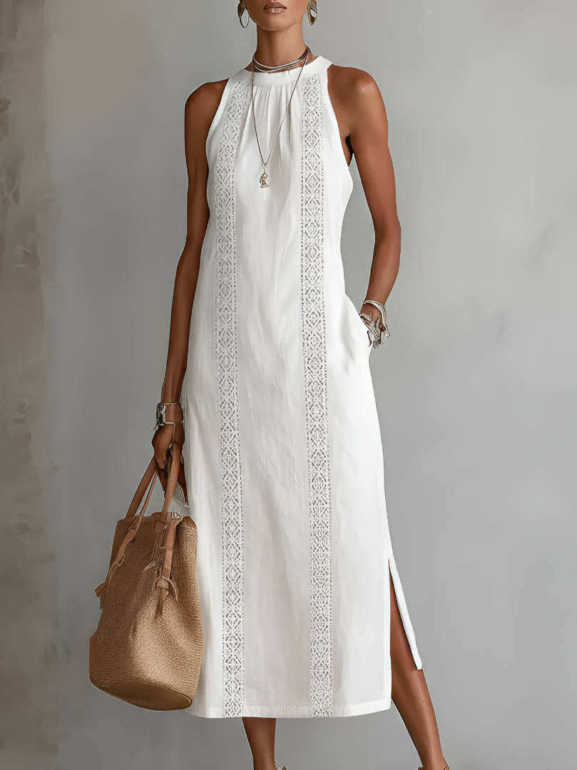 Jimena |  Signature Leinen Midi-Kleid
