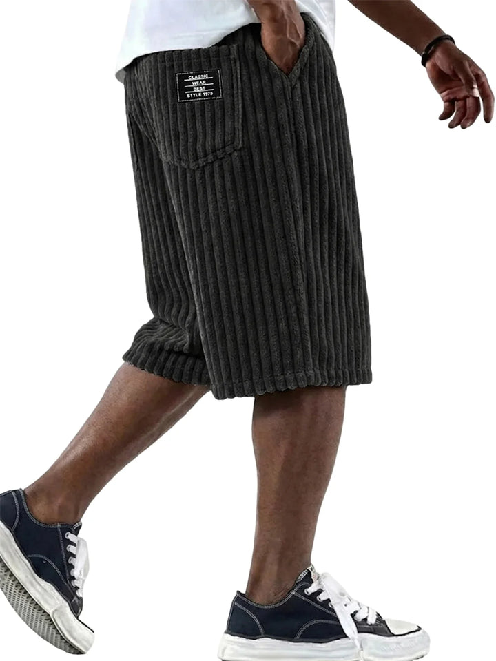 Nael Berlin | Cord-Shorts mit Stickdetail