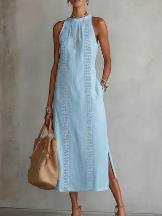 Jimena |  Signature Leinen Midi-Kleid