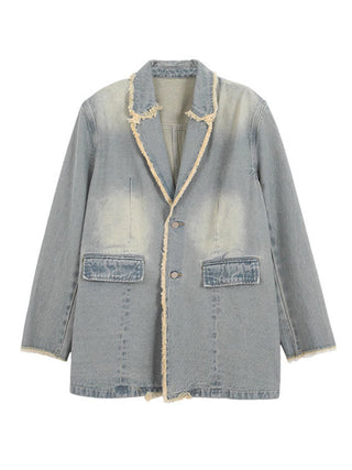 Dionne™ | Vintage-Style Oversized Blazer with Raw Edges