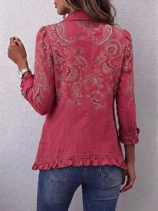 Anouk™ | Vintage Paisley Print Ruffled Jacket