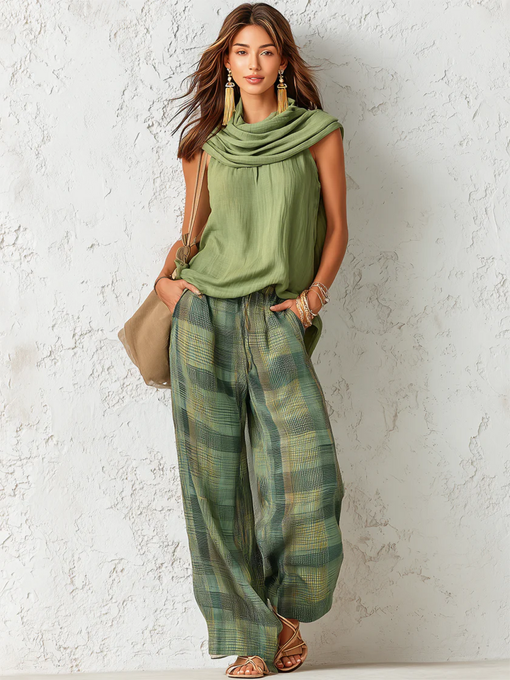 Noor – Lässiges Zweiteiliges Set mit Weitem Bein