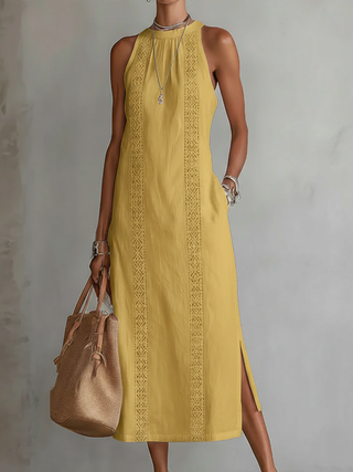 Jimena |  Signature Leinen Midi-Kleid