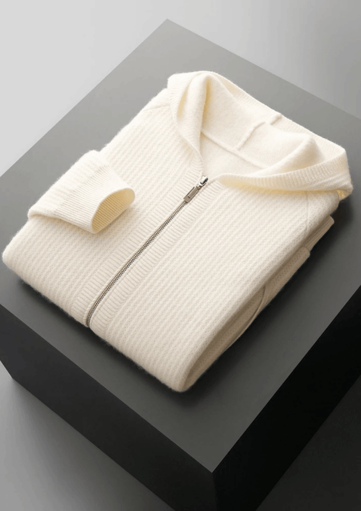 Nael Berlin | Merino Zip-Hoodie aus extra feiner Merinowolle