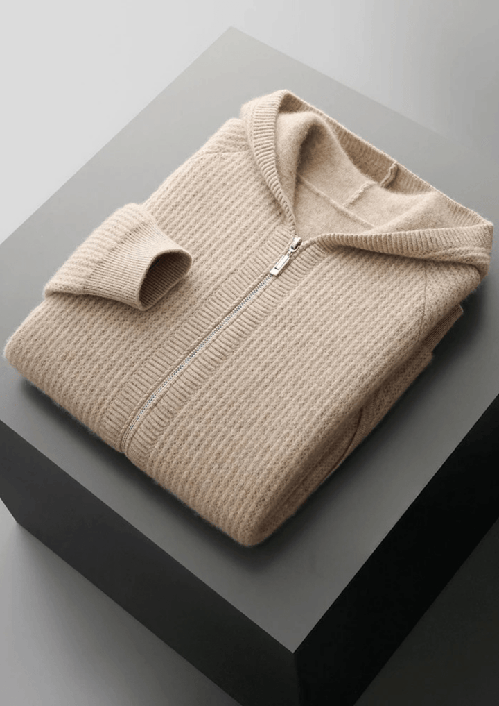 Nael Berlin | Merino Zip-Hoodie aus extra feiner Merinowolle