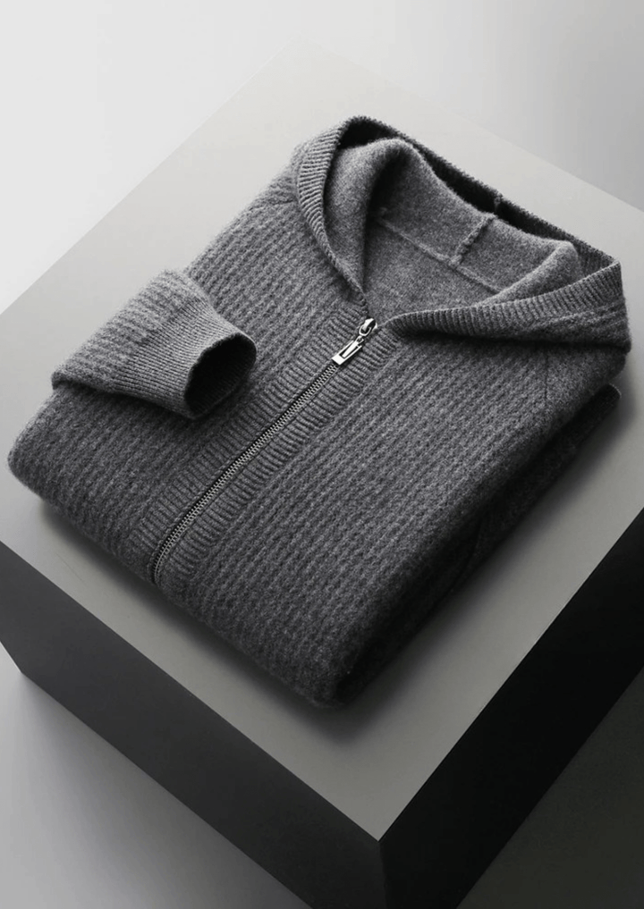 Nael Berlin | Merino Zip-Hoodie aus extra feiner Merinowolle