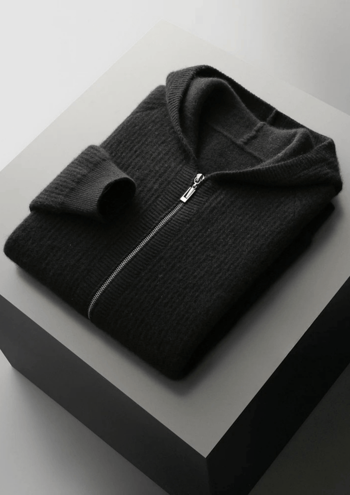 Nael Berlin | Merino Zip-Hoodie aus extra feiner Merinowolle