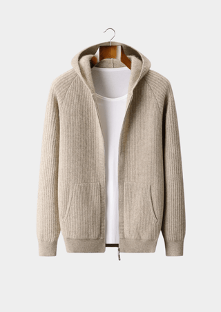 Nael Berlin | Merino Zip-Hoodie aus extra feiner Merinowolle