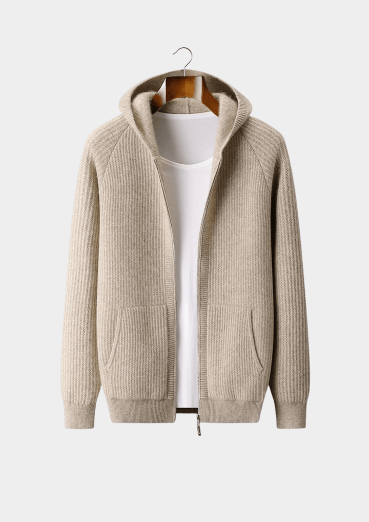 Nael Berlin | Merino Zip-Hoodie aus extra feiner Merinowolle
