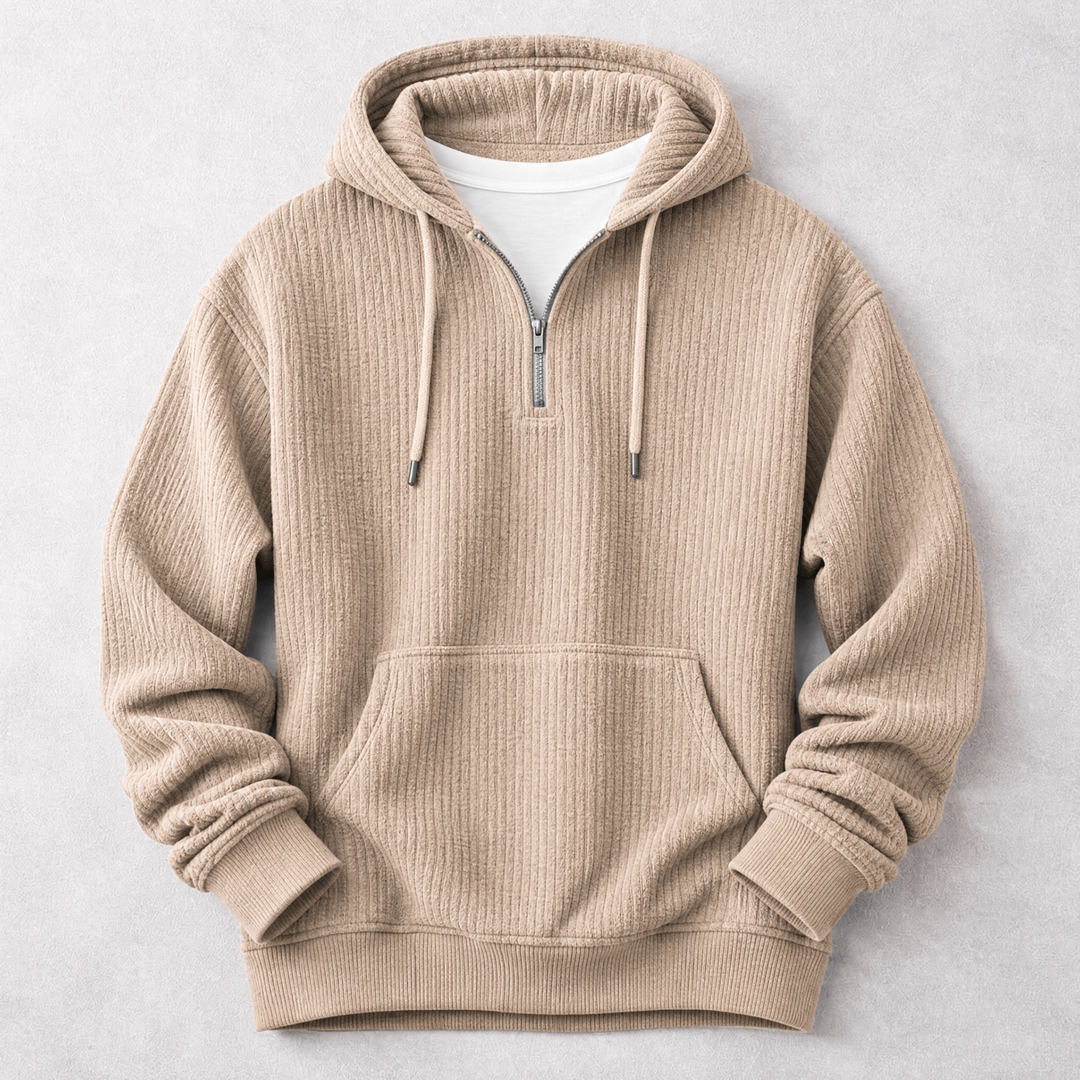 Bradford – Cord-Hoodie mit Knopfleiste