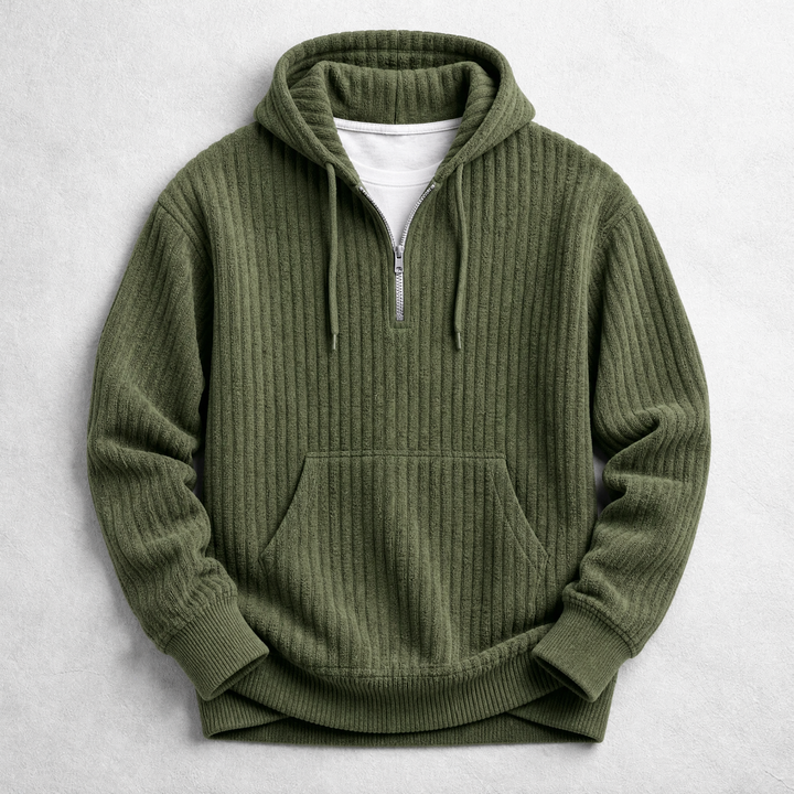 Bradford – Cord-Hoodie mit Knopfleiste