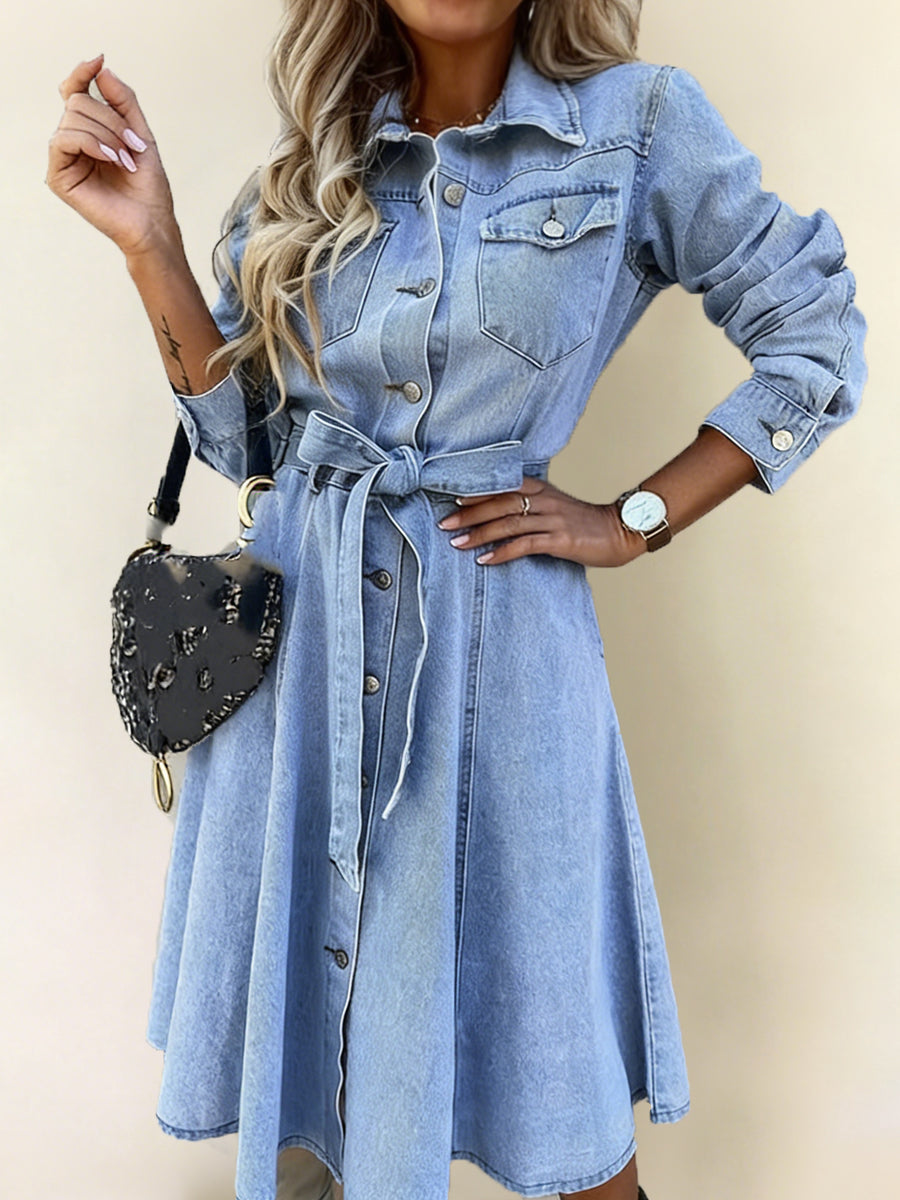 Luna | Langärmeliges Jeanskleid