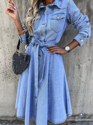 Luna | Langärmeliges Jeanskleid