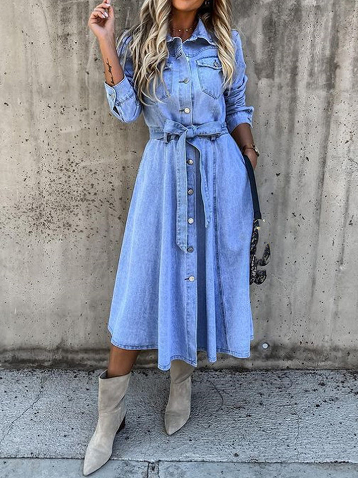 Luna | Langärmeliges Jeanskleid