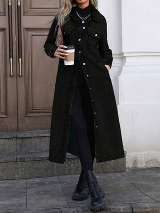 Maya | Stylische lange Jeansjacke