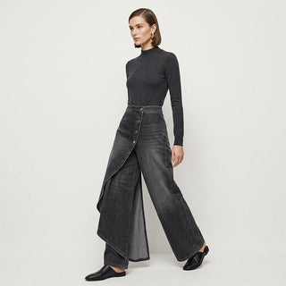 Asyiam | Asymmetrischer Denim Skort – Wickeloptik, Bequem und Modern für den Alltag