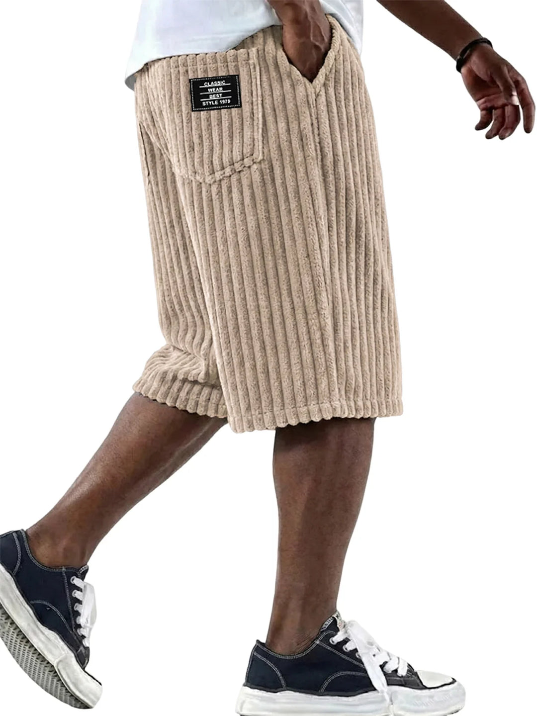 Nael Berlin | Cord-Shorts mit Stickdetail