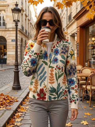 Tabitha™ | Botanical Garden Floral Zip Cardigan